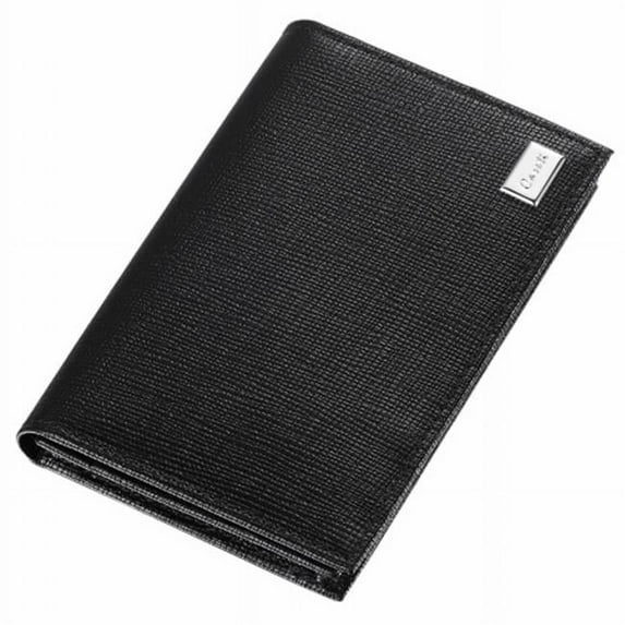 Lilah Black Leather Weave Pattern Business Card Holder