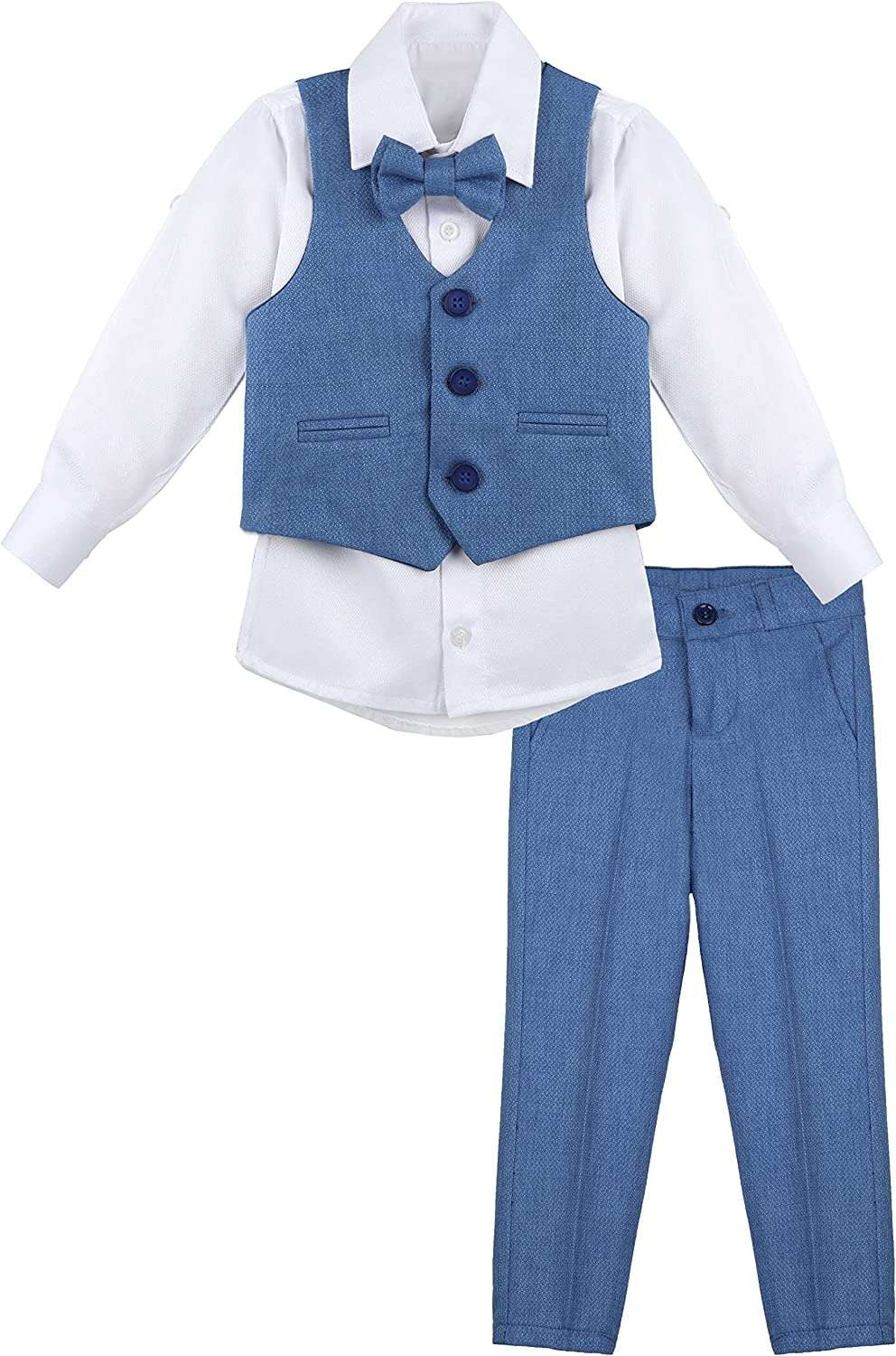 Lilax Boys Suit Set Formal 4 Pieces Vest, Pants and Tie Dresswear l 2 ...