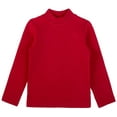 thumbnail image 1 of Lilax Girls' Basic Long Sleeve Cotton Mock Turtleneck T-Shirt Red 3 Years, 1 of 6