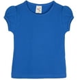 thumbnail image 1 of Lilax Girls' Basic Round Neck Cotton Short Puff Sleeve T-Shirt Royal Blue 8 Years, 1 of 7