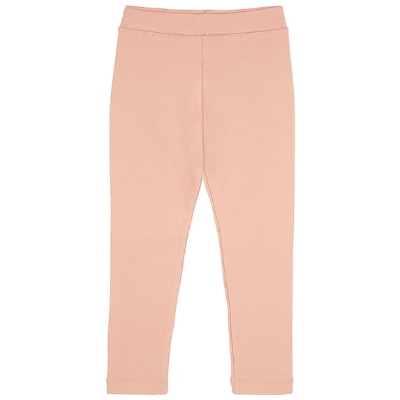 Lilax Girls' Basic Solid Cotton Full Length Soft Leggings Peach 5 Years
