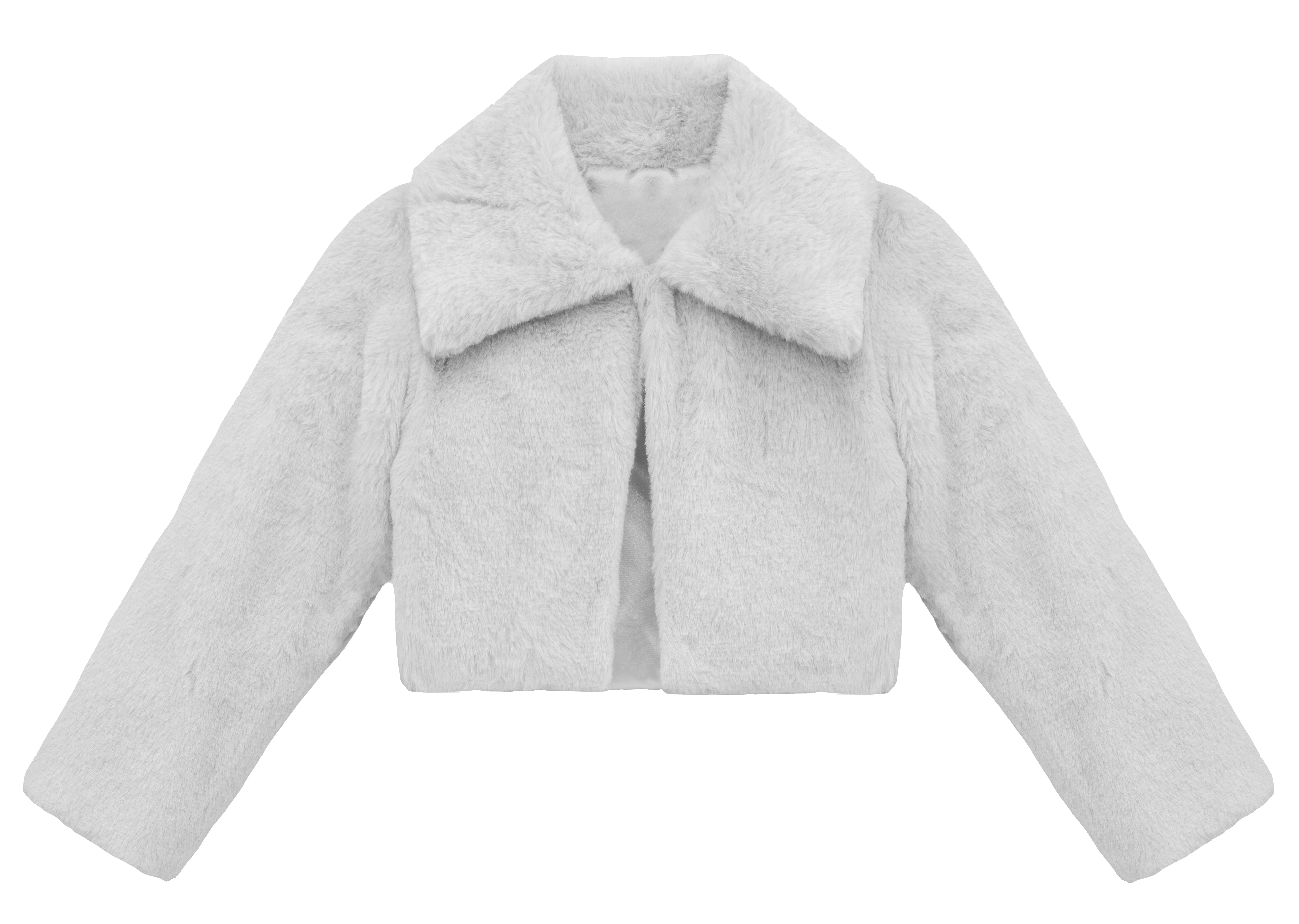 Lilax Girls Cozy Faux Fur Bolero Jacket Shrug Gray 3 Years