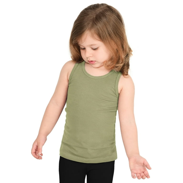 Lilax Girls' Racerback Tank Top Olive Green 2 Years