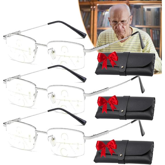 Lilcher Intellireaders for Men & Women – Progressive Multifocal Reading Glasses with Blue Light Blocking, HD Vision Pro Glasses for Computer, Reading, and Daily Use