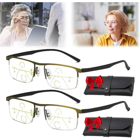 Lilcher Intellireaders for Men & Women – Progressive Multifocal Reading Glasses with Blue Light Blocking, HD Vision Pro Glasses for Computer, Reading, and Daily Use