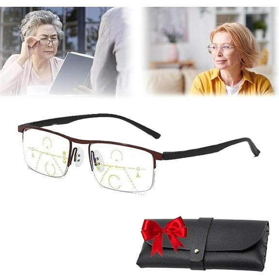 Lilcher Intellireaders for Men & Women – Progressive Multifocal Reading Glasses with Blue Light Blocking, HD Vision Pro Glasses for Computer, Reading, and Daily Use