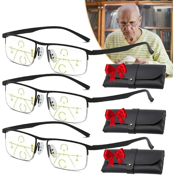 Lilcher Intellireaders for Men & Women – Progressive Multifocal Reading Glasses with Blue Light Blocking, HD Vision Pro Glasses for Computer, Reading, and Daily Use