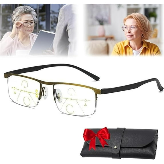 Lilcher Intellireaders for Men & Women – Progressive Multifocal Reading Glasses with Blue Light Blocking, HD Vision Pro Glasses for Computer, Reading, and Daily Use