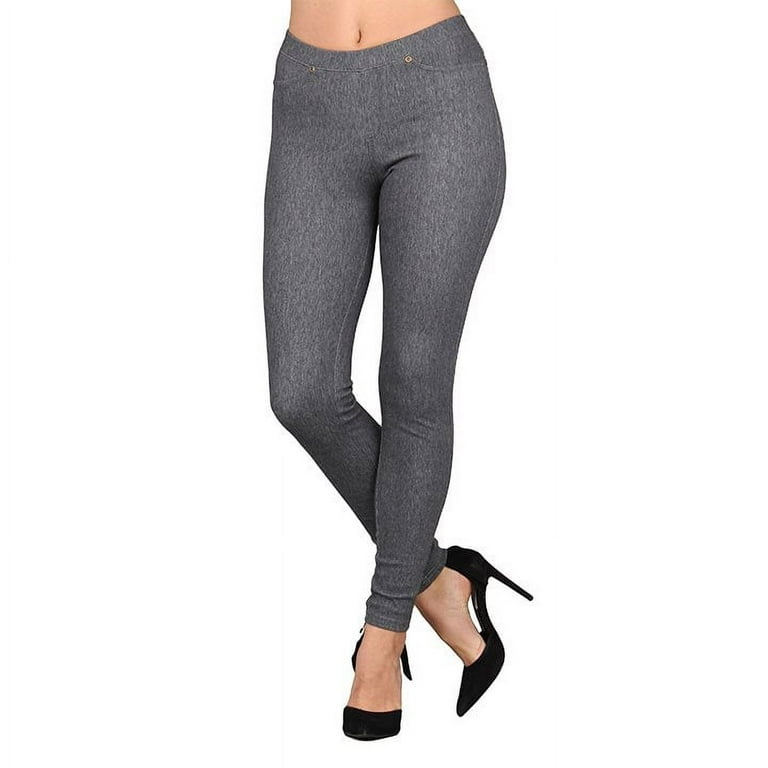 ToBeInStyle Women’s Premium Comfortable Cotton-Blend Fold Over Flared Yoga  Pants Leggings, Blue Grey, X-Large