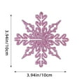 thumbnail image 1 of Lilgiuy 12Pcs Glitter Snowflakes Christmas Ornaments, Plastic Pink Snowflake Ornaments for Christmas Tree Hanging Decoration Winter Indoor and Outdoor Windows Birthday Party Home Supplies (3.94"), 1 of 6