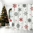 thumbnail image 1 of Lilgiuy 1Pcs Christmas Shower Curtain, Christmas Tree Shower Curtain with 12 Hooks, Winter Shower Curtains for Bathroom, Xmas Tree Snowflake Shower Curtain, 35.43x70.87in, Gray, 1 of 6