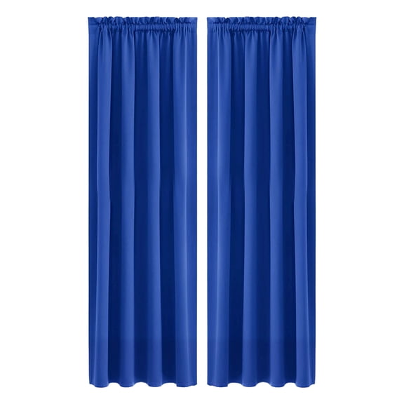 Lilgiuy 2 Pack Blackout Curtains for Bedroom, Solid Color Thermal Drapes Overlay Room Darkening Curtains Noise Reducing Window Treatments for Living Room, Blue (1Panel, W38 x L84)