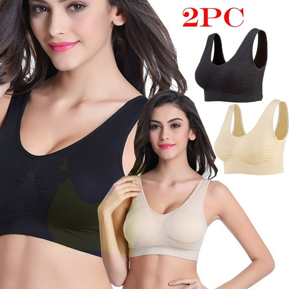 Lilgiuy 2-Pack Women Seamless Sports Bra Wirefree Yoga Bra With Removable Pads,Multicolor,10 2022 Fall Winter