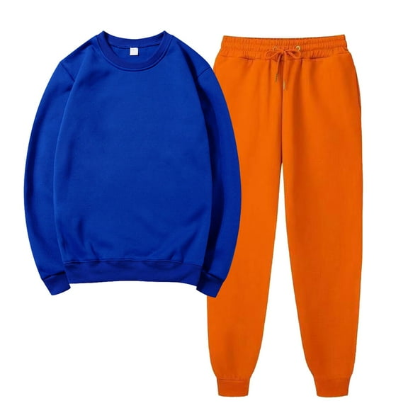 Lilgiuy 2 Piece Outfits for Women, Womens Sweatshirts Oversized Long Sleeve Round Neck Pullover Tracksuit Jogger Sweatpants with Pockets for Date Nights