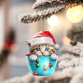 thumbnail image 1 of Lilgiuy 2024 Cat Ornament Christmas Tree Decoration Acrylic Material Farmhouse Decor, Christmas Tree Decoration with Hanging Rope Unique Customized Fun Gift for Kids, 3.1 Inches, 1 of 6