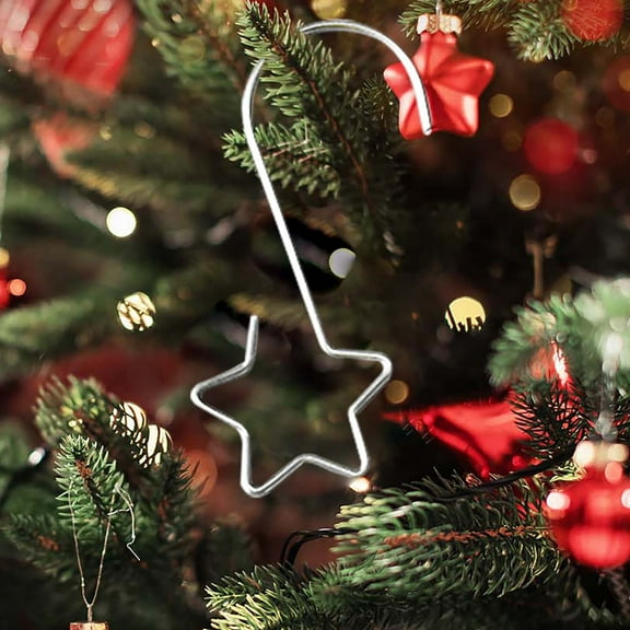 Lilgiuy 20PCS Star Shaped Ornament Hooks for Hanging Christmas Tree Decorations Hangers Stainless Steel S Crafting Hook Stocking Holiday Party Decor Supplies (Silver)