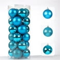 thumbnail image 1 of Lilgiuy 24PCS Christmas Balls Ornaments Set, 3.1 Inch Shatterproof Plastic Solid Color Decorative Baubles for Xmas Tree Decor Holiday Wedding Party Decoration, Light Blue, 1 of 5