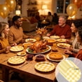 thumbnail image 1 of Lilgiuy 25Pcs Thanksgiving Disposable Paper Plates, 7" Yellow Gingham Scalloped Edge Disposable Plates for Fall Harvest Party Picnic Brunch Tableware Decor, 1 of 6