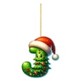 thumbnail image 1 of Lilgiuy 26 Green Alphabet Ornaments for Christmas Tree Initial Letter Xmas Tree Pendant with Xmas Hat Mini Monogram Hanging Decorations for Christmas Tree Birthday Party Gifts DIY Decor (J), 1 of 4