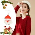 Lilgiuy 2Pcs Christmas Dangle Earrings for Women 2024 New Santa Claus