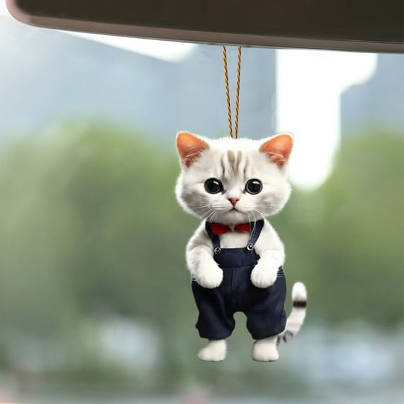 Lilgiuy 2Pcs Personalized Cat Ornaments for Christmas Tree, Cute Pet Cat Ornaments, Cats First Christmas Ornament 2024, Pet Memorial Gifts for Cat Lovers