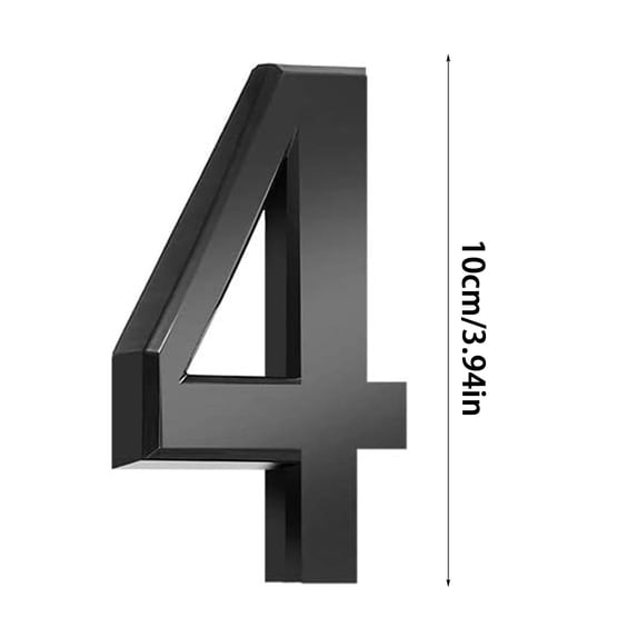 Lilgiuy 3D Self-Adhesive House Numbers for Outside, Door Mailbox Numbers, Modern House Street Address Numbers Stickers for House, Apartment, Office, Hotel Room, Mailbox Signs (3.94 Inch No.4)