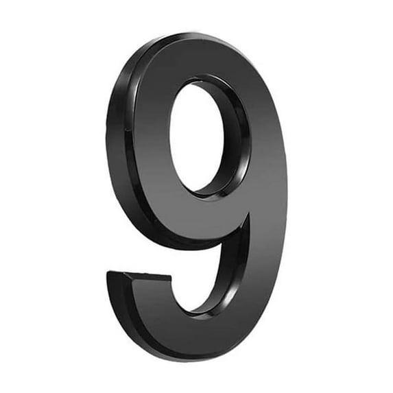 Lilgiuy 3D Self-Adhesive House Numbers for Outside, Door Mailbox Numbers, Modern House Street Address Numbers Stickers for House, Apartment, Office, Hotel Room, Mailbox Signs (2.36 Inch No.9)
