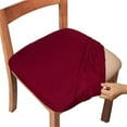 thumbnail image 1 of Lilgiuy 4 Pack Solid Color Seat Covers for Dining Room Chair, Stretch Fit, Soft Comfortable Elastic Removable Washable Chair Seat Cushion Protector Slipcovers, 14-18 inches, 1 of 5