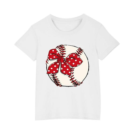 Lilgiuy 4th of July Shirt for Toddler Kids Boys Girls Cotton T-shirt Fashion Cute Round Neck Print Tee Short Sleeve Top(White,5-6 Years)