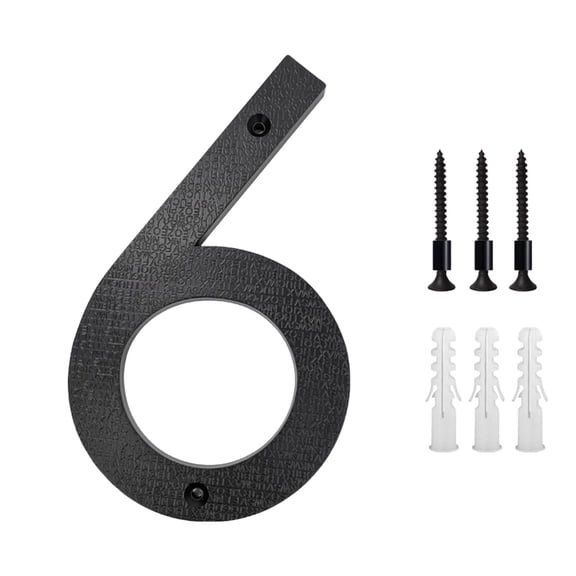 Lilgiuy 5 Inch House Address Numbers for Outside, Easy Installation with Screw Set, Includes Hardware for Flushing or Floating Mount, Black Acrylic Address Mailbox Numbers for Exterior, Porch