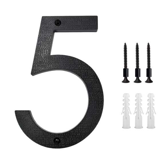 Lilgiuy 5 Inch House Address Numbers for Outside, Easy Installation with Screw Set, Includes Hardware for Flushing or Floating Mount, Black Acrylic Address Mailbox Numbers for Exterior, Porch