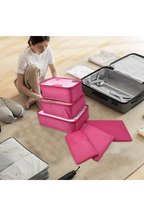 6Pcs Compression Packing Cubes for Travel, Luggage Organizer Bags, Zipper Packing Cubes for Suitcases