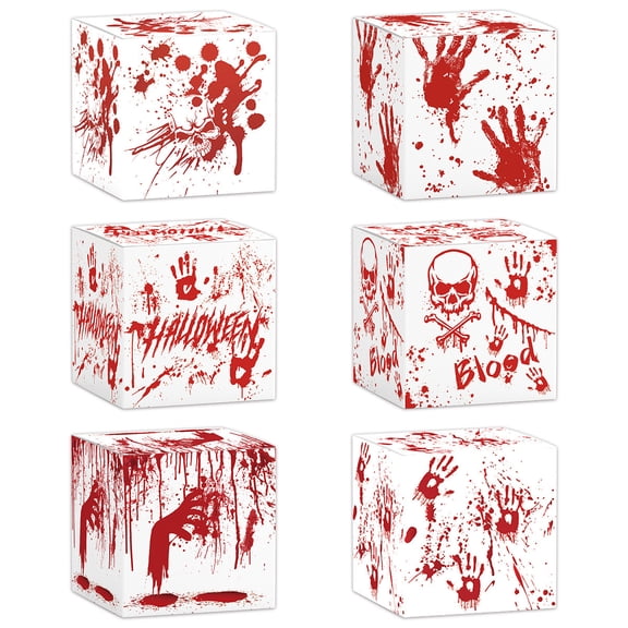 Lilgiuy 6Pcs Halloween Party Candy Boxes Dessert Treat favors Gable Decorations, Halloween Paper Box for Keep Candy Popcorn, Toys Birthday Supplies