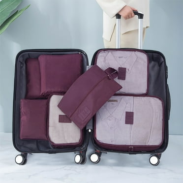 Lilgiuy 7Pcs Compression Packing Cubes for Travel, Luggage Organizer Bags, Zipper Packing Cubes for Suitcases