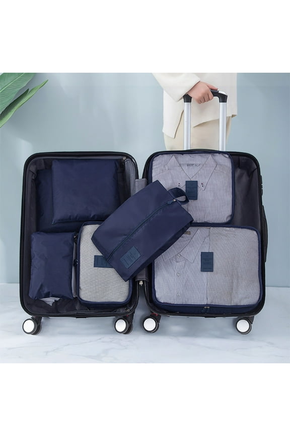 7Pcs Compression Packing Cubes for Travel, Luggage Organizer Bags, Zipper Packing Cubes for Suitcases