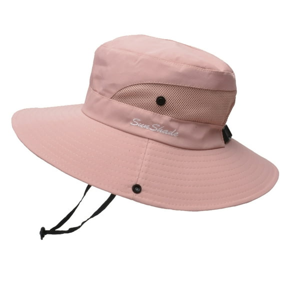 Lilgiuy Adult Women Solid Sunshade Hat Fisherman's Hat Basin Hat Outdoor Bucket Hat