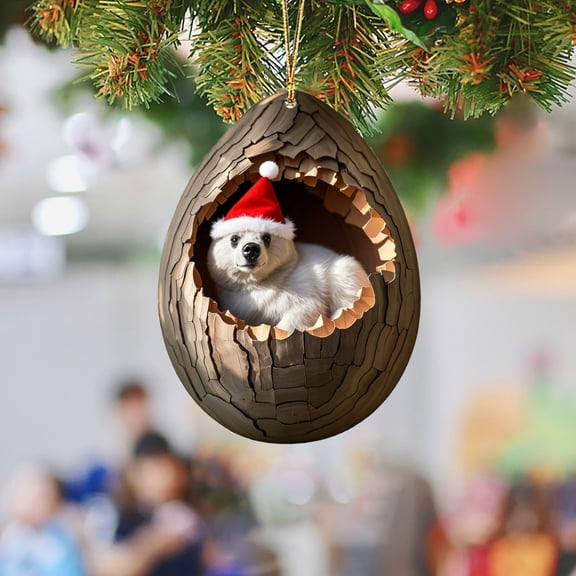 Lilgiuy Animal Forest Ornaments, Cozy Forest Christmas Ornaments, Cute Forest Animal Decoration, Creature Figurine, Acrylic Hanging Ornament Home Party Decor (3.1 Inches)