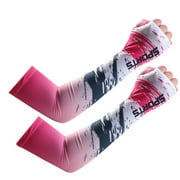 Lilgiuy Arm Sun Sleeves Compression UV Protection Men And Women Summer Sunblock Thumb Hole Pink,S 2022 Fall Winter