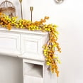 thumbnail image 1 of Lilgiuy Artificial Berry Christmas Garland, 76.77in Yellow Christmas Berry Garland with Stems for Christmas Halloween Holiday Indoor Craft Fireplace Stairs Table Decor, 1 of 6