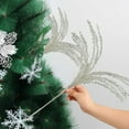thumbnail image 1 of Lilgiuy Artificial Glitter Stem Ornaments 21 Inches Fake Christmas Picks Decorative Glitter Branch Pendants for Christmas Tree DIY Wreath Crafts Gift Fireplace Holiday Home Decor (White), 1 of 6