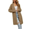 thumbnail image 1 of Lilgiuy Autumn And Winter Women's Casual Coat Long Sleeve Buttons Solid Long Cardigan Tops Sweater With Pocket，Khaki,4 Winter Clothes for 2022, 1 of 5
