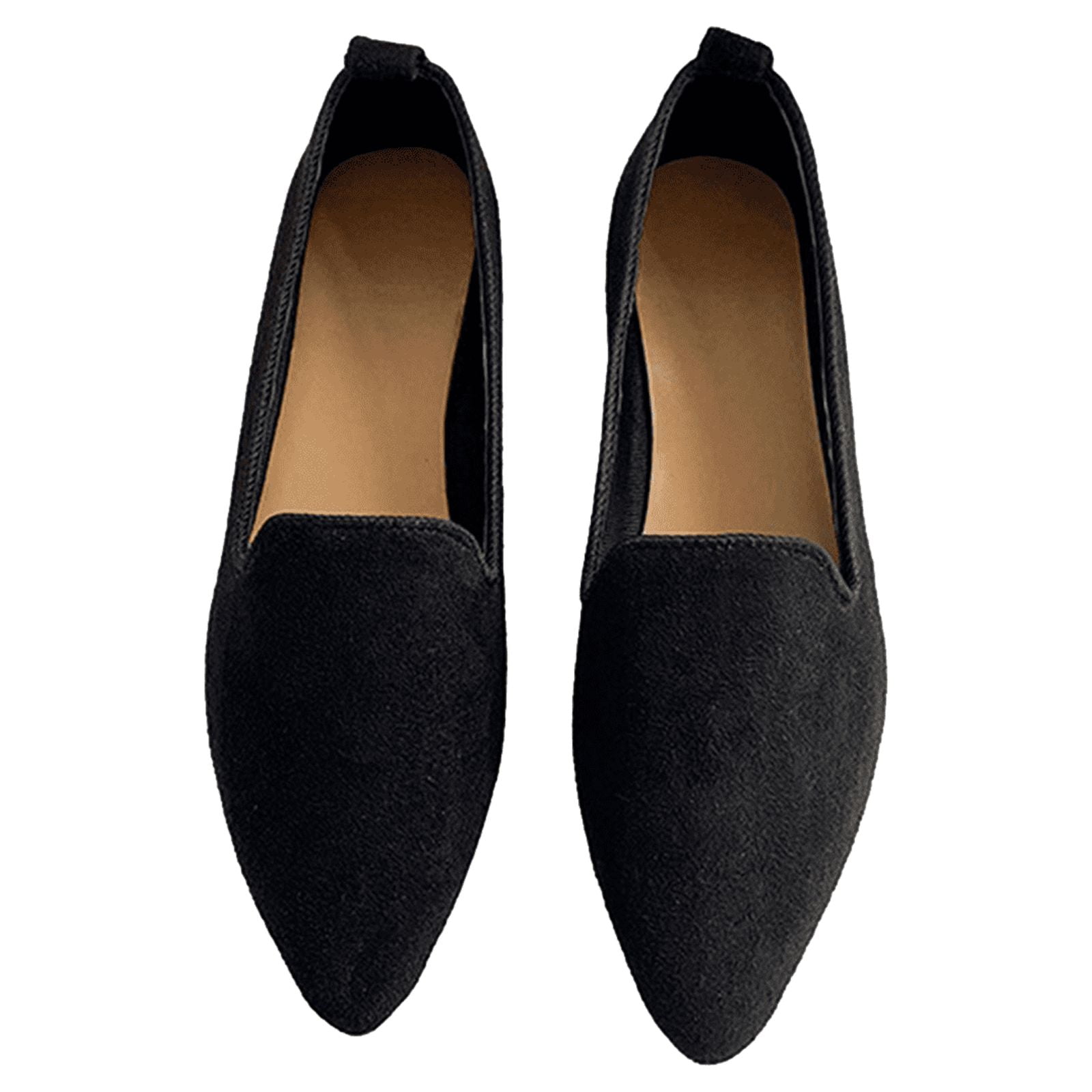 Lilgiuy Autumn Pointed Toe Suede Shallow Mouth Flat Flat Heel Comfortable Women's Single Shoes Four Seasons Women's Shoes Black Sales