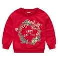 thumbnail image 1 of Lilgiuy Toddler Girl Boy Christmas Outfit Cute Floral Print Crew Neck Sweatshirt Shirts Pullover Tops Shirts Fall Winter Holiday Clothes Red(2-7 Years), 1 of 4