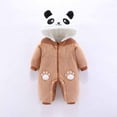 thumbnail image 1 of Lilgiuy Autumn Winter Infant Toddler Baby Long Sleeve Animal Ear Hooded Romper Zipper Jumpsuit，Coffee,3-6 Months Fall for 2022 Spring Winter, 1 of 5