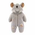 thumbnail image 1 of Lilgiuy Autumn Winter Infant Toddler Baby Long Sleeve Animal Ear Hooded Romper Zipper Jumpsuit，Gray,9-12 Months Fall Clothes for 2022 Spring Winter, 1 of 5