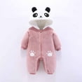 thumbnail image 1 of Lilgiuy Autumn Winter Infant Toddler Baby Long Sleeve Animal Ear Hooded Romper Zipper Jumpsuit，Pink,3-6 Months Fall for 2022 Spring Winter, 1 of 5