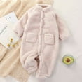 thumbnail image 1 of Lilgiuy Autumn Winter Infant Toddler Baby Long Sleeve Print Plush Romper Jumpsuit，Beige,12-24 Months Winter Clothes for 2022, 1 of 5