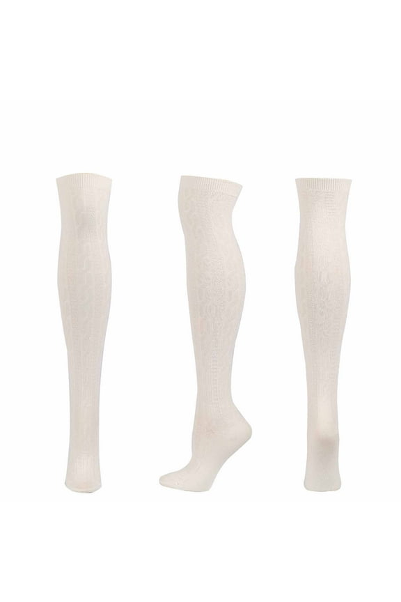 Autumn Winter Women Striped Solid Color Cotton Knit Over-the-knee Stockings for Basketball Football Golf