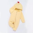 thumbnail image 1 of Lilgiuy Baby Boy Girl Hoodie Romper Solid Color Cute Dinosaur Long Sleeve Zipper Siamese Climbing Romper Spring Fall Outfit Clothes Yellow（0-3Months）, 1 of 5