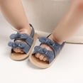 thumbnail image 1 of Lilgiuy Baby Girl Scandals First Walker Shoes Summer Stripe Solid Bowknot Soft Sole Princess Dress Flat Shoes for 0-15 Months, 1 of 5